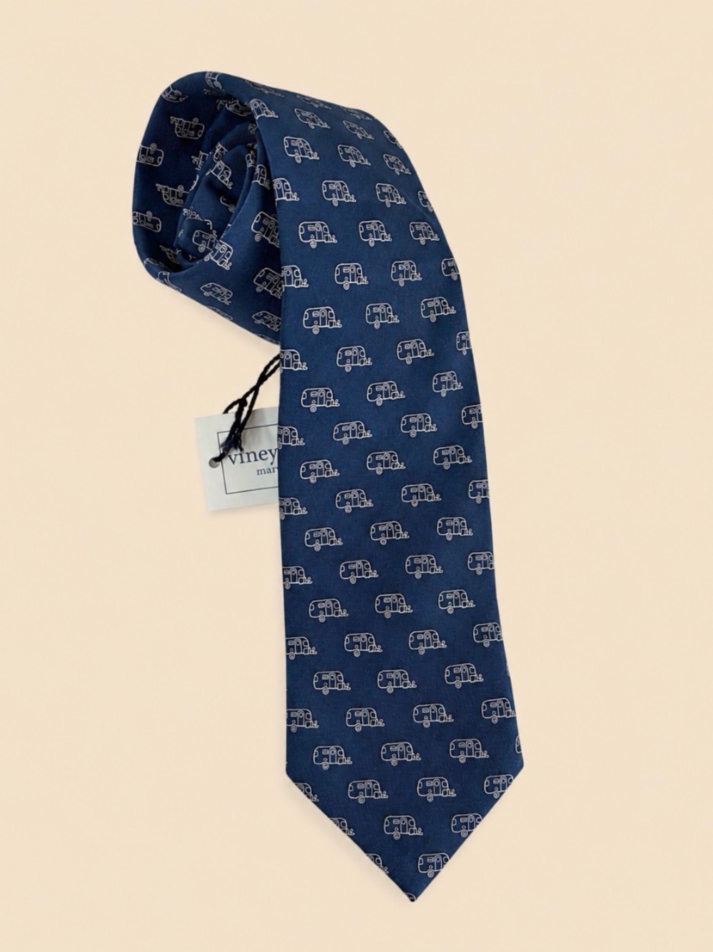 Vineyard Vines AIRSTREAM Custom Collection Blue All Over Print 100% Silk Tie NWT